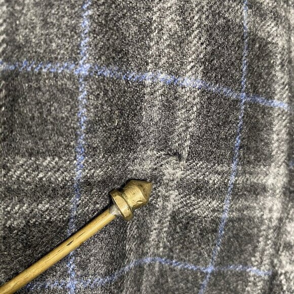 Faconnable Loro Piana Sport Coat 41R Wool Cashmere Silk Flannel Grey Plaid - Picture 8 of 16